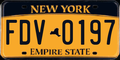 NY license plate FDV0197