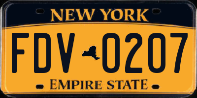 NY license plate FDV0207