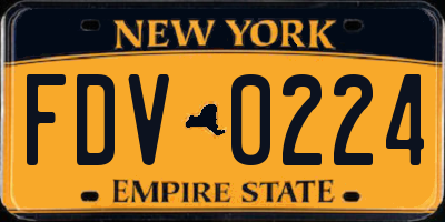 NY license plate FDV0224