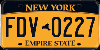 NY license plate FDV0227