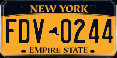 NY license plate FDV0244