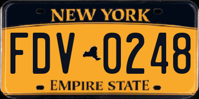 NY license plate FDV0248
