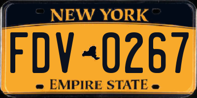 NY license plate FDV0267