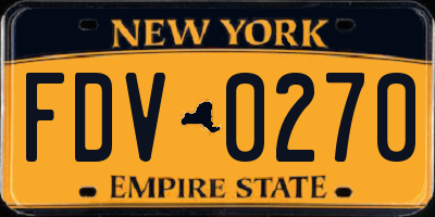 NY license plate FDV0270
