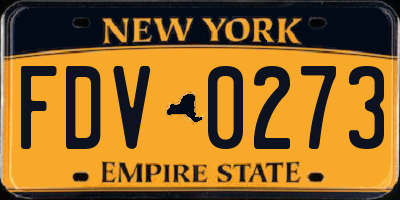 NY license plate FDV0273