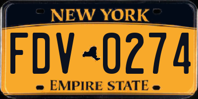 NY license plate FDV0274