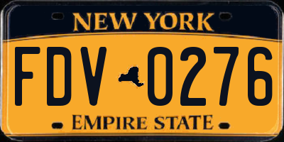 NY license plate FDV0276
