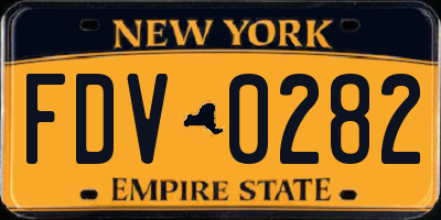 NY license plate FDV0282