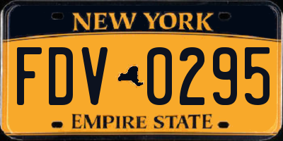 NY license plate FDV0295