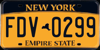 NY license plate FDV0299