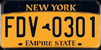 NY license plate FDV0301