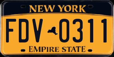 NY license plate FDV0311