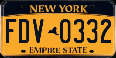 NY license plate FDV0332