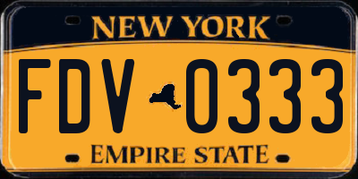 NY license plate FDV0333