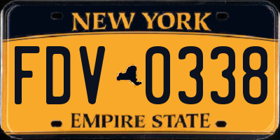 NY license plate FDV0338
