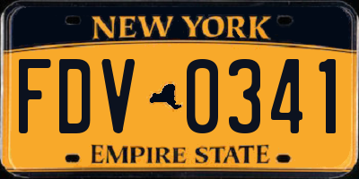 NY license plate FDV0341