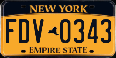 NY license plate FDV0343