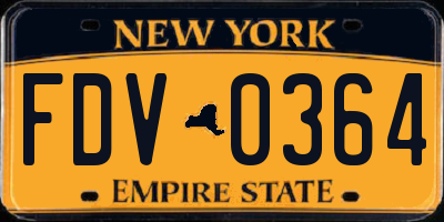 NY license plate FDV0364