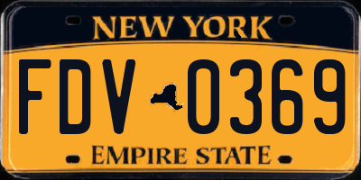 NY license plate FDV0369