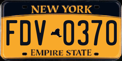 NY license plate FDV0370