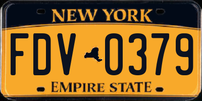 NY license plate FDV0379