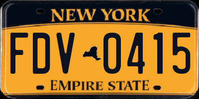 NY license plate FDV0415