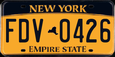 NY license plate FDV0426
