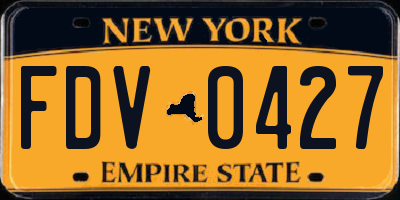 NY license plate FDV0427