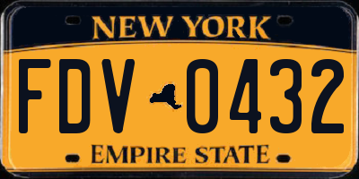 NY license plate FDV0432