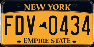 NY license plate FDV0434