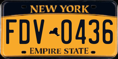 NY license plate FDV0436