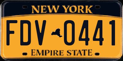 NY license plate FDV0441