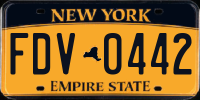 NY license plate FDV0442