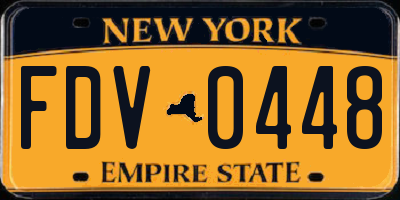 NY license plate FDV0448
