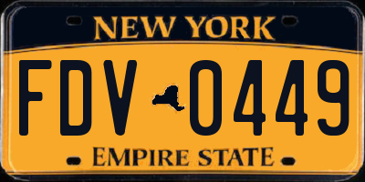 NY license plate FDV0449