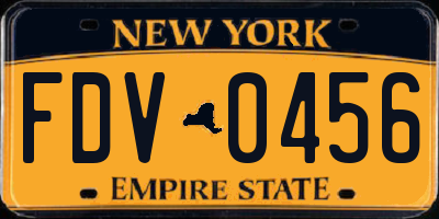 NY license plate FDV0456
