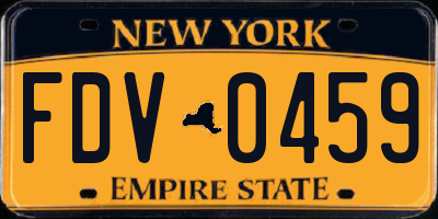 NY license plate FDV0459