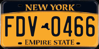 NY license plate FDV0466