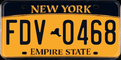 NY license plate FDV0468