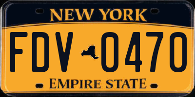 NY license plate FDV0470