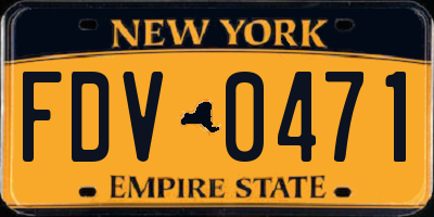 NY license plate FDV0471