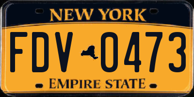 NY license plate FDV0473
