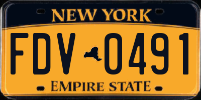 NY license plate FDV0491