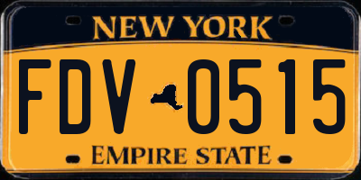 NY license plate FDV0515