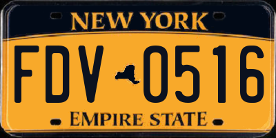 NY license plate FDV0516