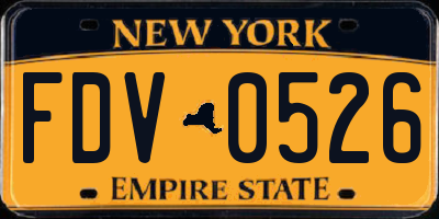 NY license plate FDV0526