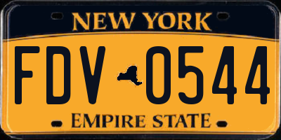 NY license plate FDV0544
