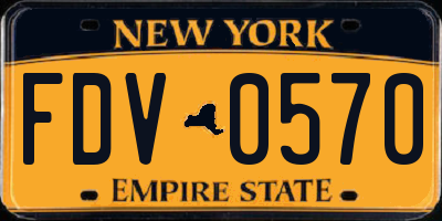 NY license plate FDV0570