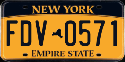NY license plate FDV0571