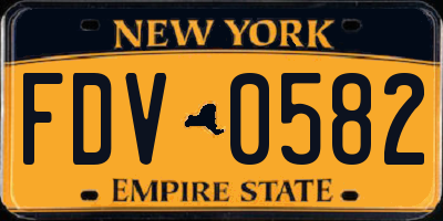 NY license plate FDV0582